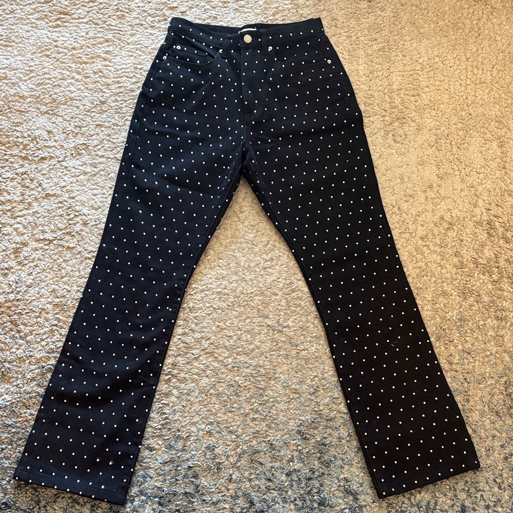 WeWoreWhat Black Beaded Jeans